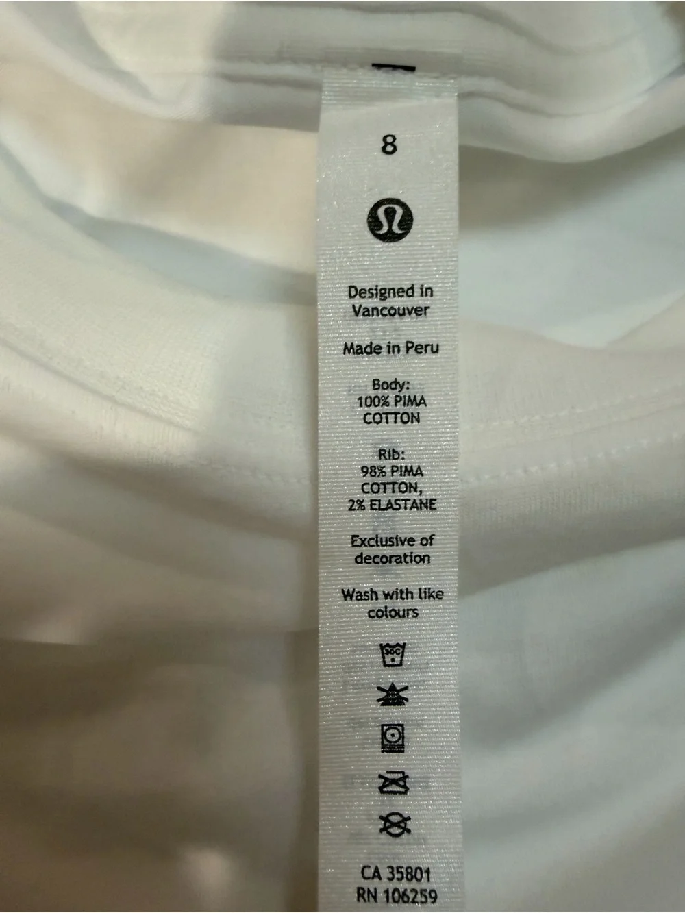 lululemon athletica White Short Sleeve Crew Tee - Women's NWT